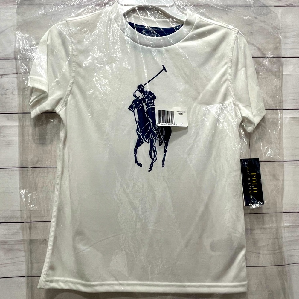 NWT Polo by Ralph Lauren Boys White Athletic T-Shirt